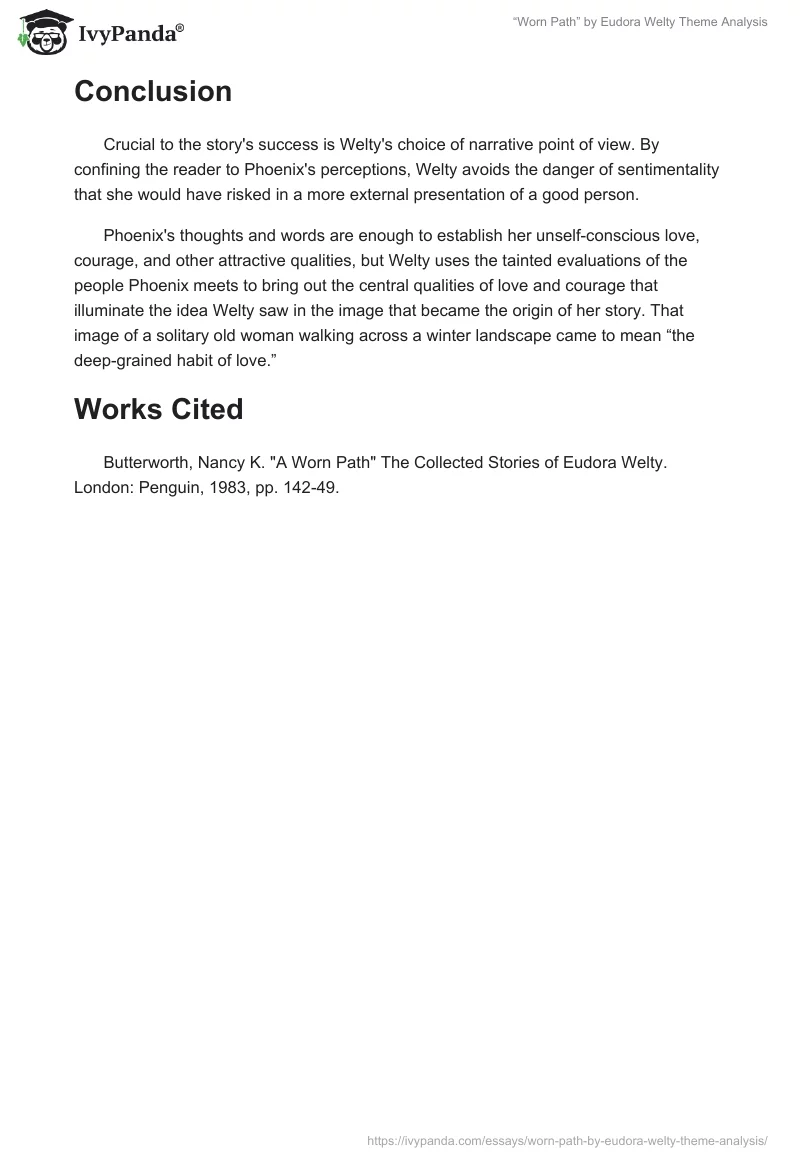 “Worn Path” by Eudora Welty Theme Analysis. Page 4