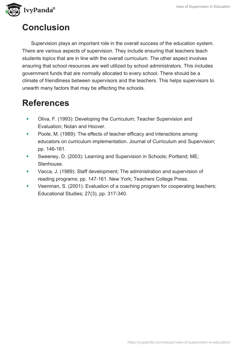 View of Supervision in Education. Page 3
