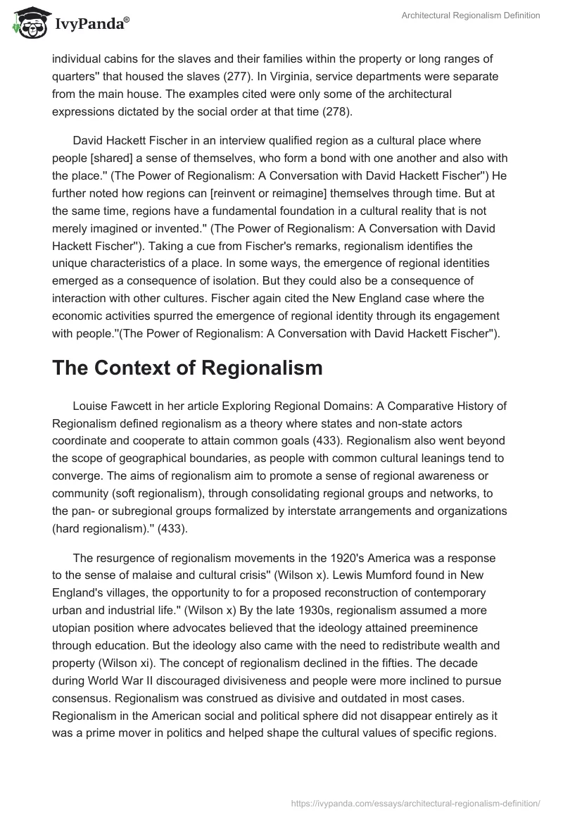 Architectural Regionalism Definition. Page 2
