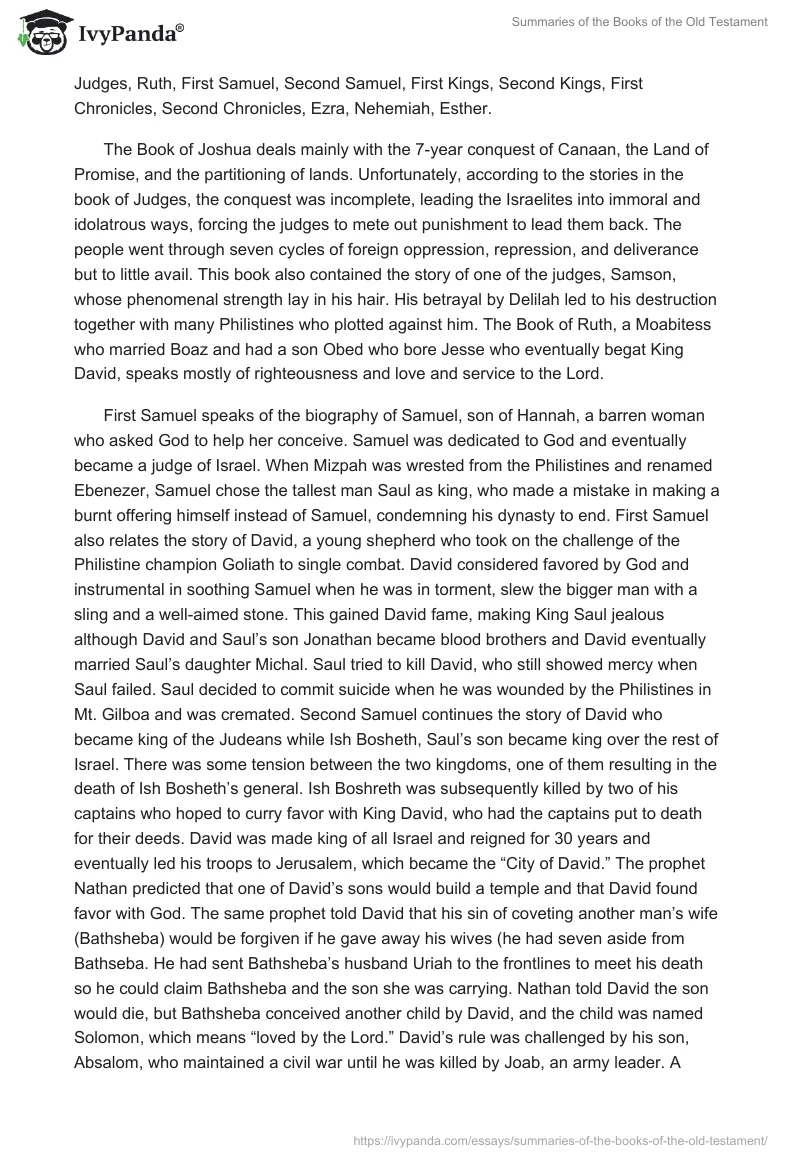 Summaries of the Books of the Old Testament. Page 3