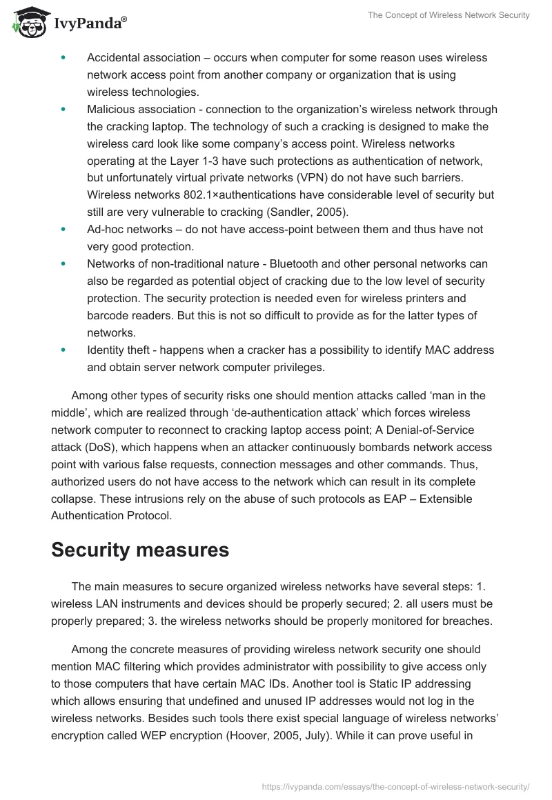 The Concept of Wireless Network Security. Page 2