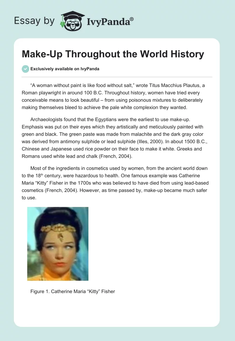 Make-Up Throughout the World History. Page 1