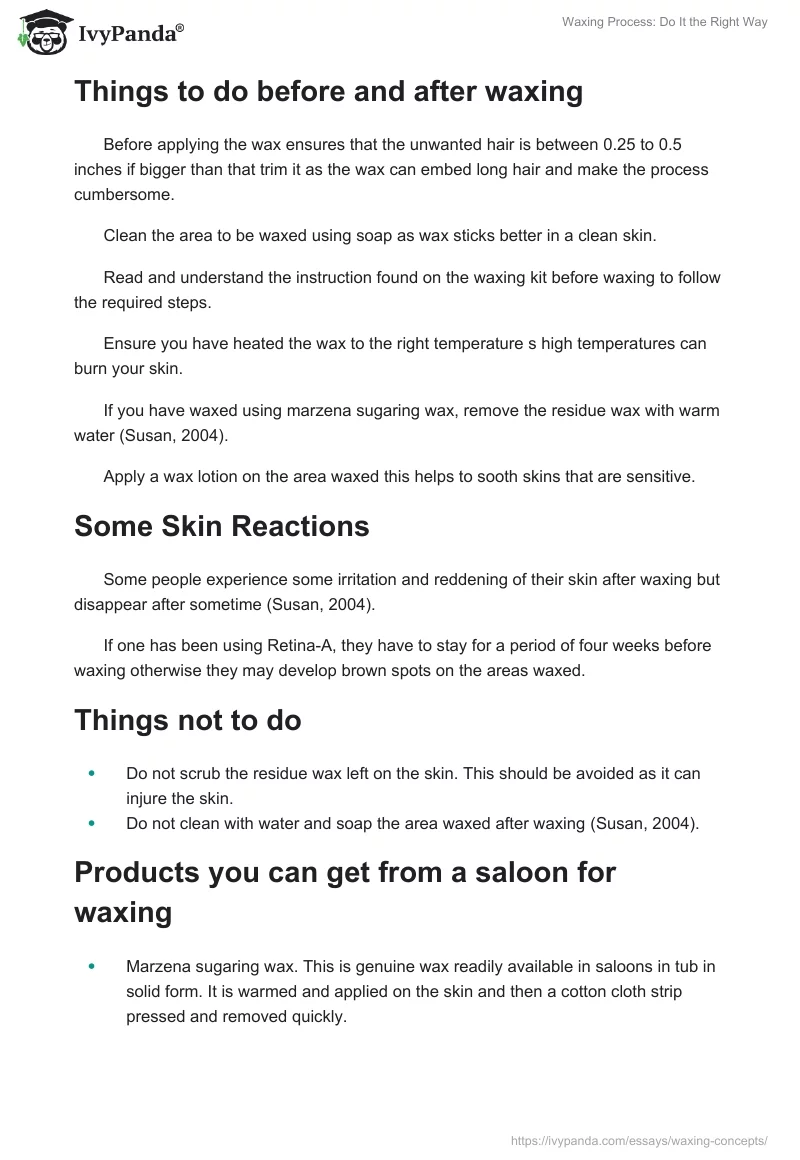 Waxing Process: Do It the Right Way. Page 2