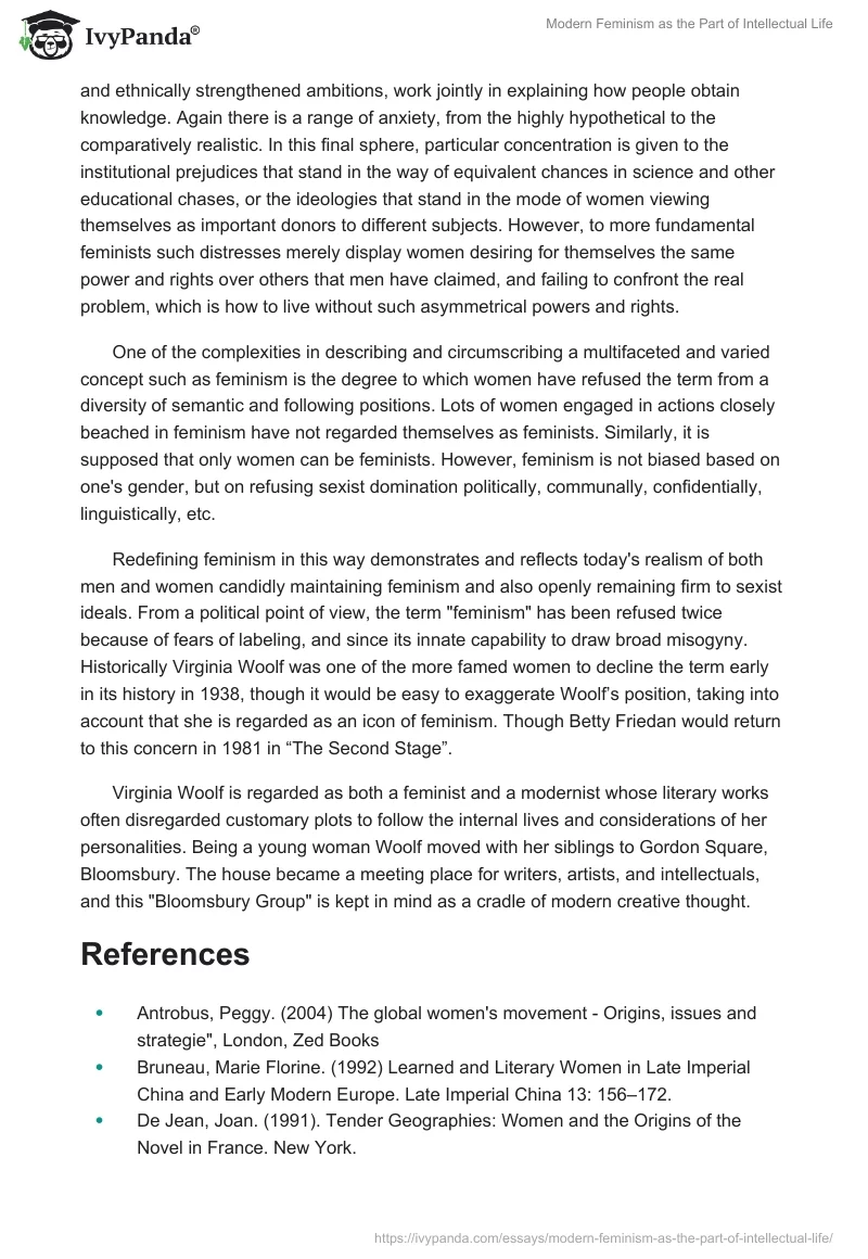 Modern Feminism as the Part of Intellectual Life. Page 4
