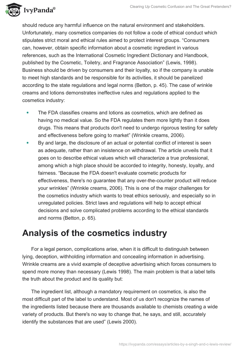"Clearing Up Cosmetic Confusion" and "The Great Pretenders?". Page 5