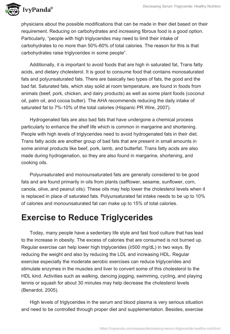 Decreasing Serum Triglyceride: Healthy Nutrition. Page 3