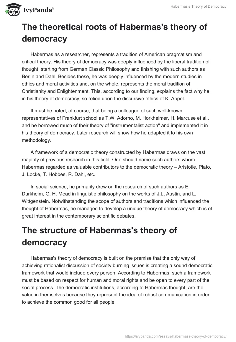 Habermas’s Theory of Democracy. Page 2