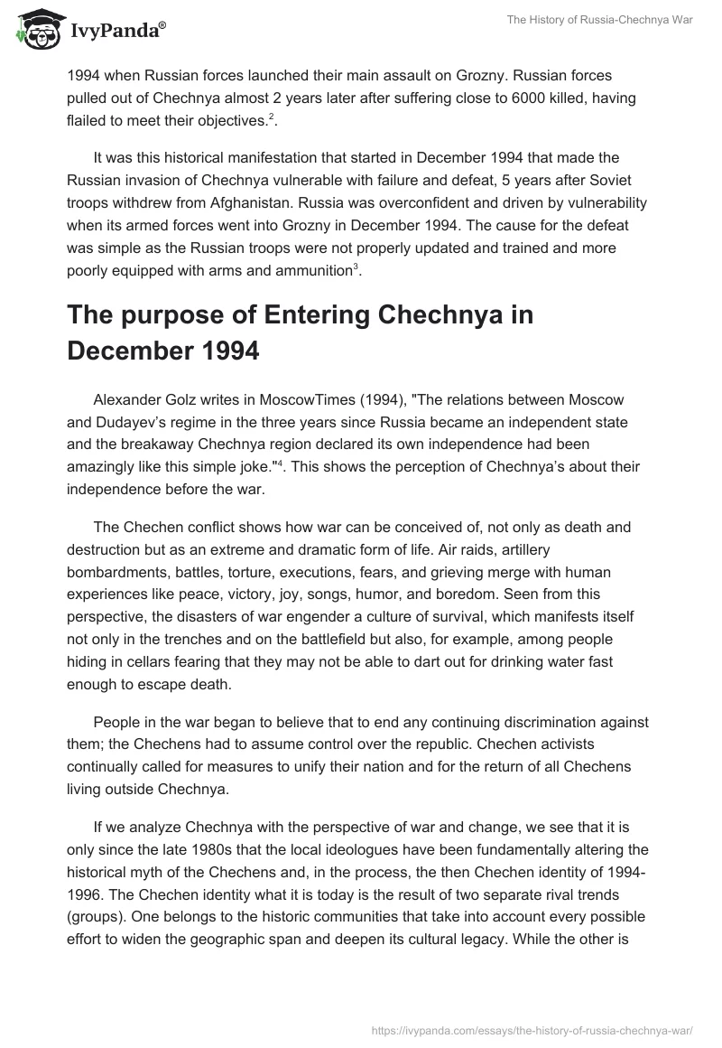 The History of Russia-Chechnya War. Page 2