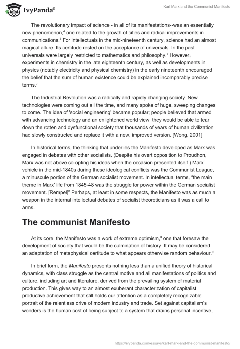 Karl Marx and the "Communist Manifesto". Page 2