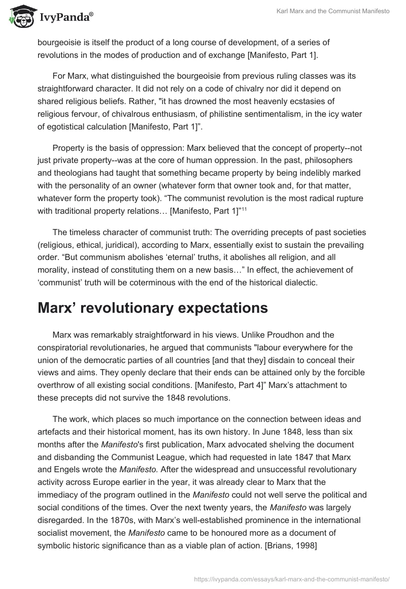 Karl Marx and the "Communist Manifesto". Page 4