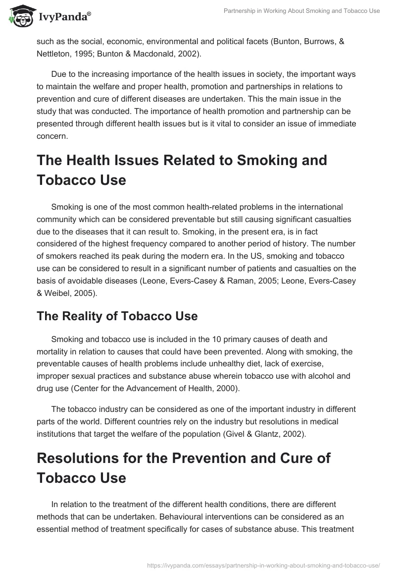 Partnership in Working About Smoking and Tobacco Use. Page 3