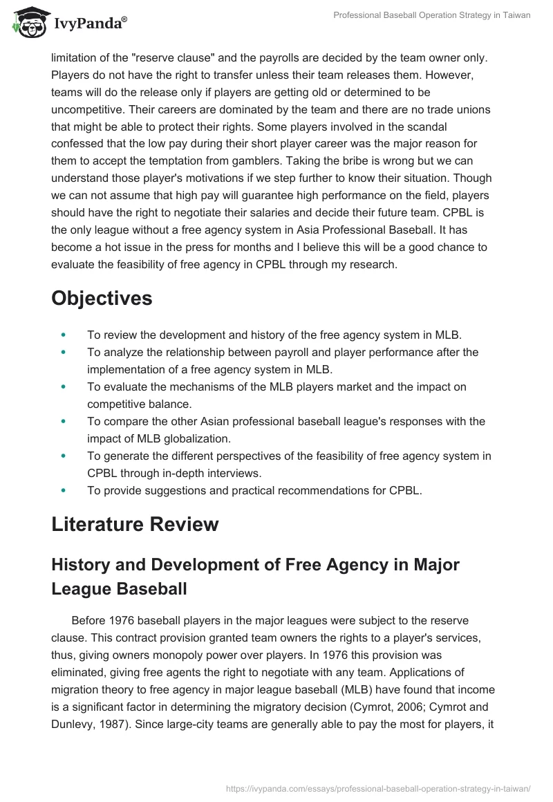Professional Baseball Operation Strategy in Taiwan. Page 2