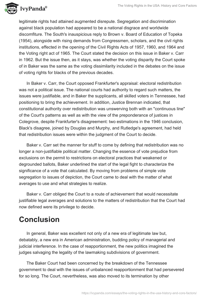 The Voting Rights in the USA: History and Core Factors. Page 3