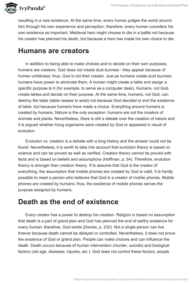 The Purpose of Existence: Dust Bunnies and Grand Plan. Page 2