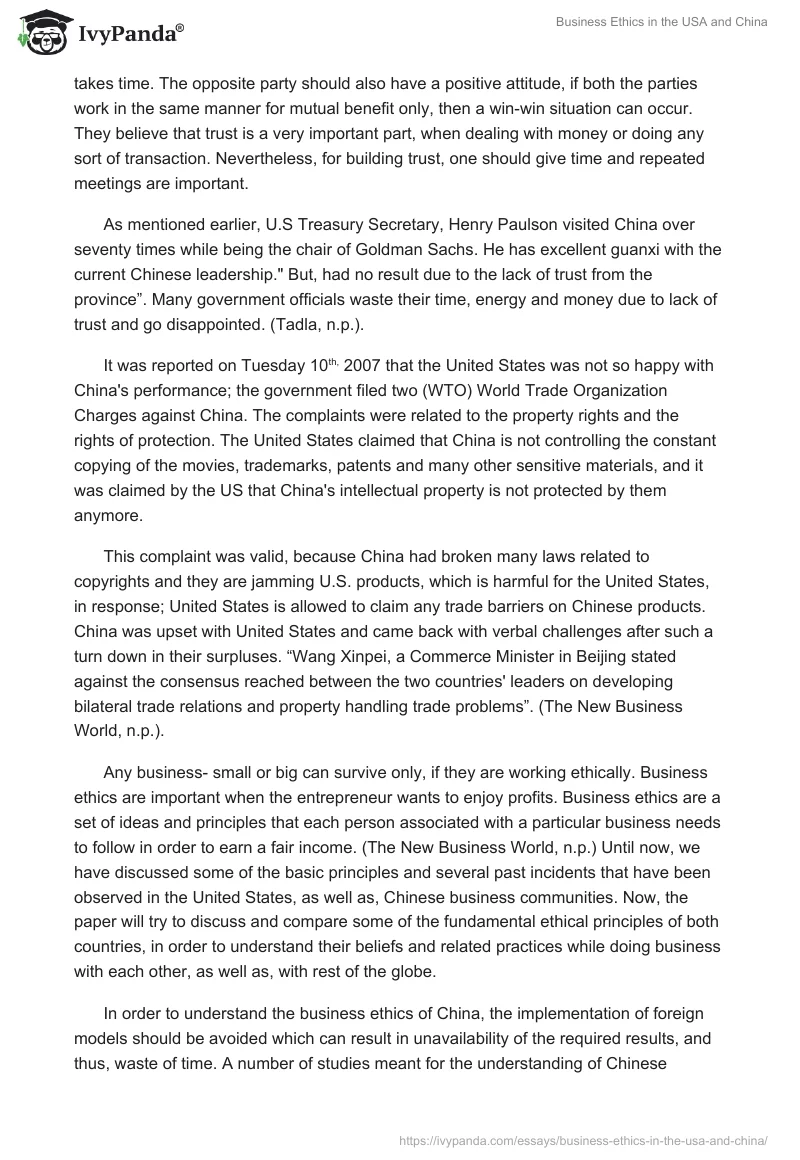 Business Ethics in the USA and China. Page 4