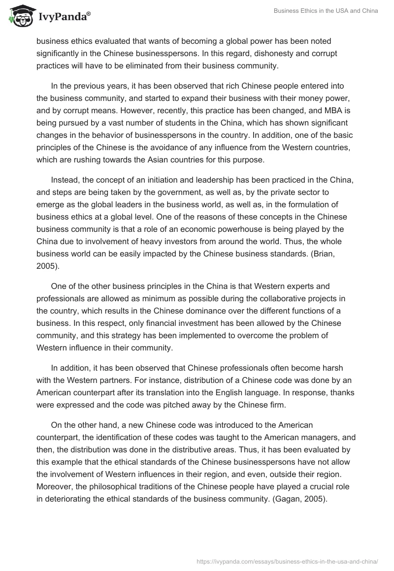 Business Ethics in the USA and China. Page 5