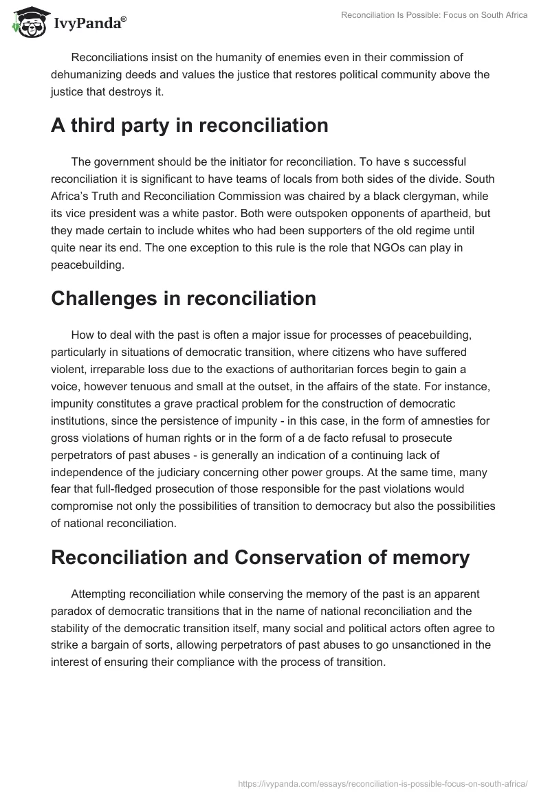 Reconciliation Is Possible: Focus on South Africa. Page 3