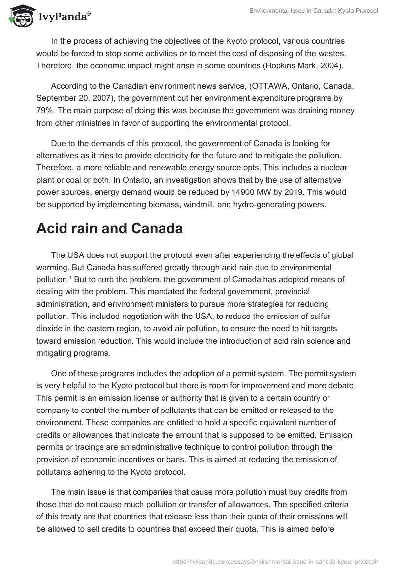 Environmental Issue in Canada: Kyoto Protocol. Page 3