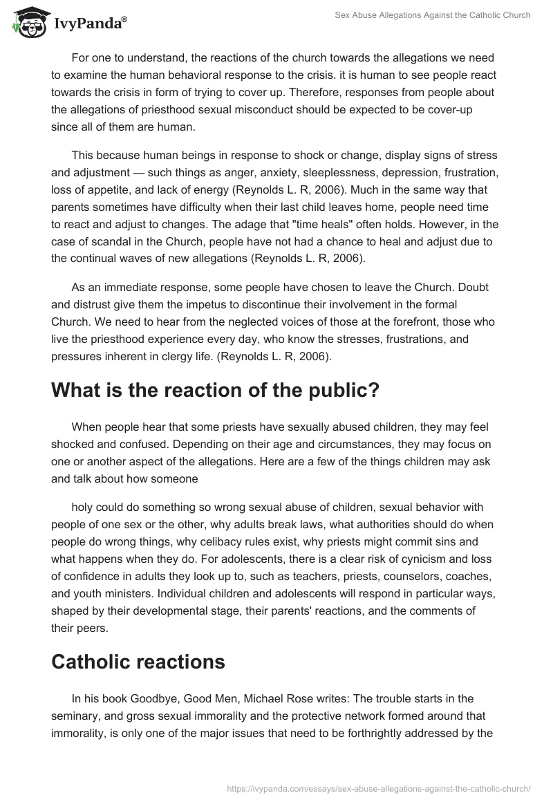 Sex Abuse Allegations Against the Catholic Church. Page 2