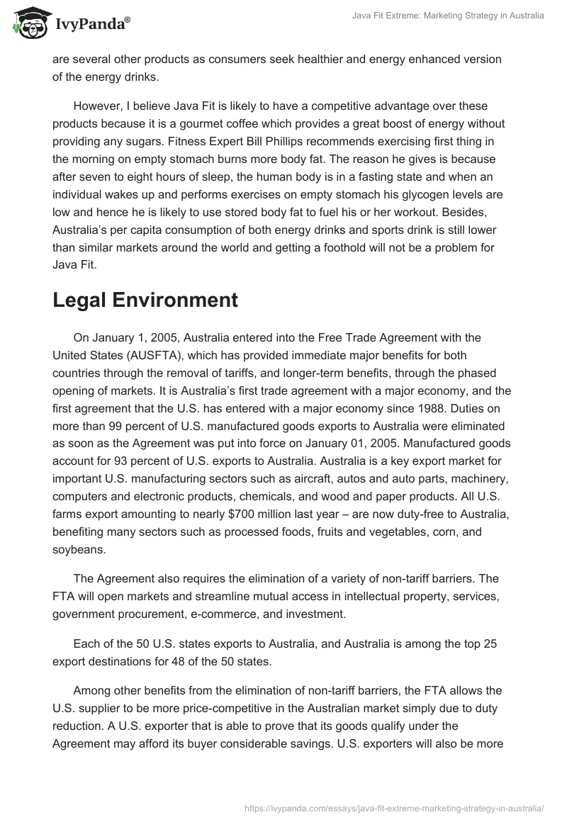 Java Fit Extreme: Marketing Strategy in Australia. Page 4