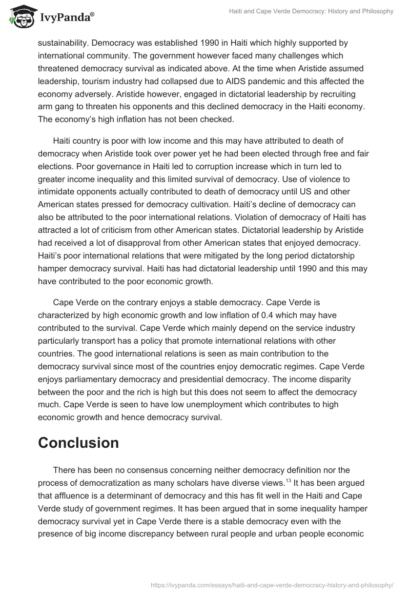 Haiti and Cape Verde Democracy: History and Philosophy. Page 5