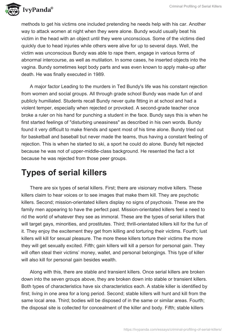 Criminal Profiling of Serial Killers. Page 3