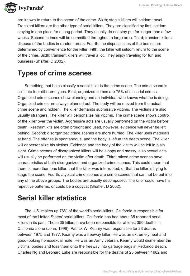 Criminal Profiling of Serial Killers. Page 4