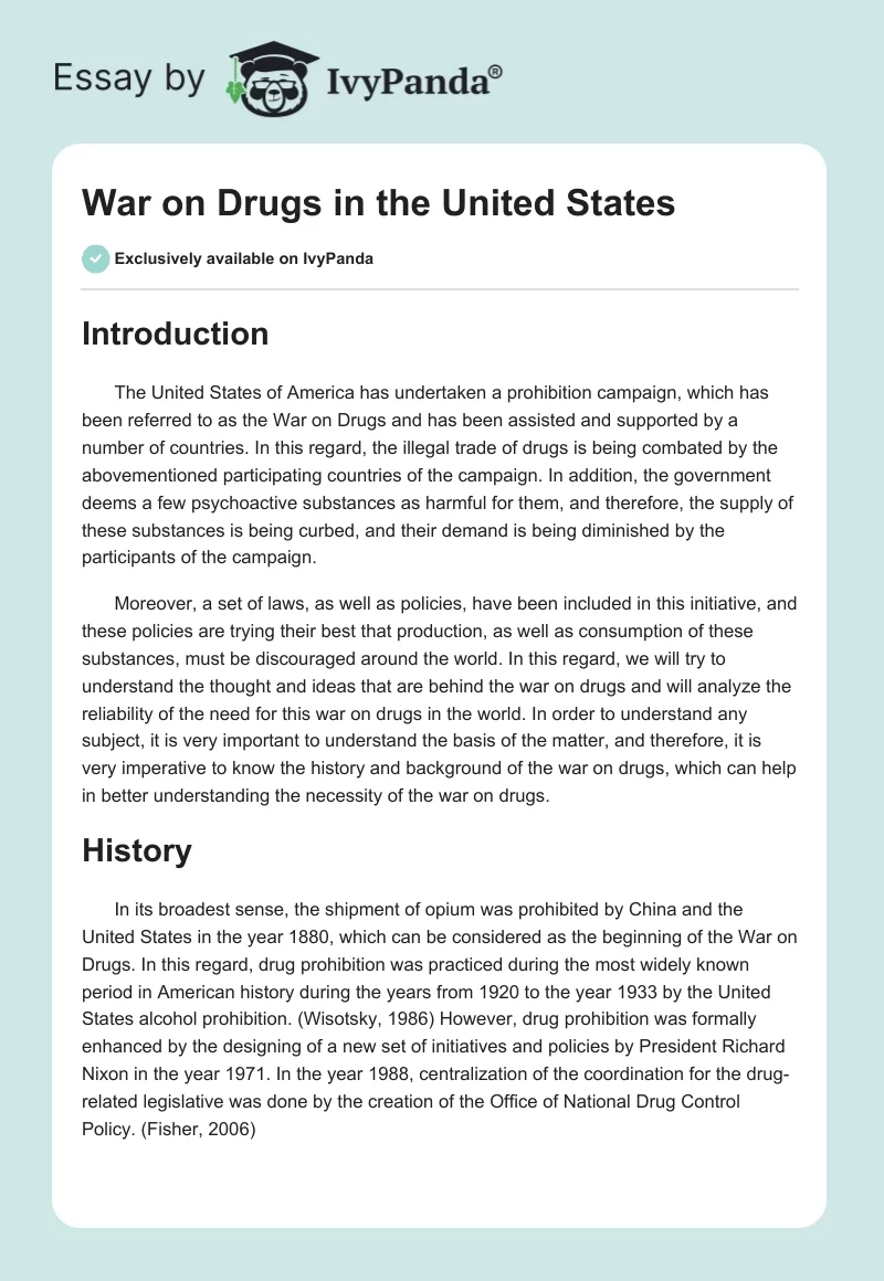 War on Drugs in the United States. Page 1