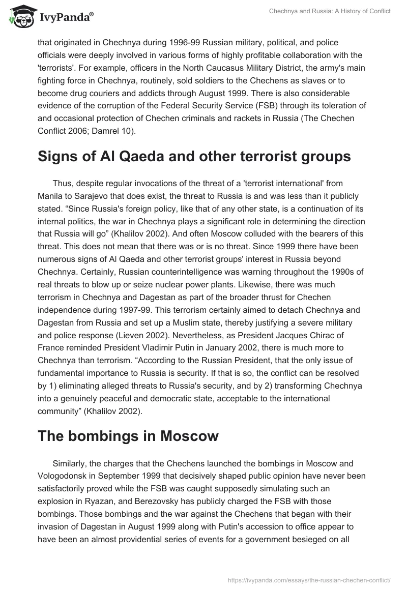 Chechnya and Russia: A History of Conflict. Page 2