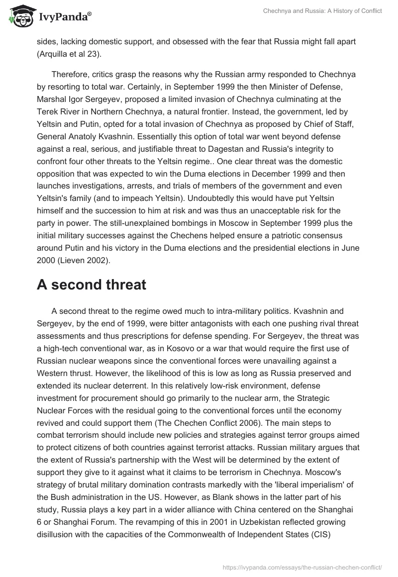 Chechnya and Russia: A History of Conflict. Page 3