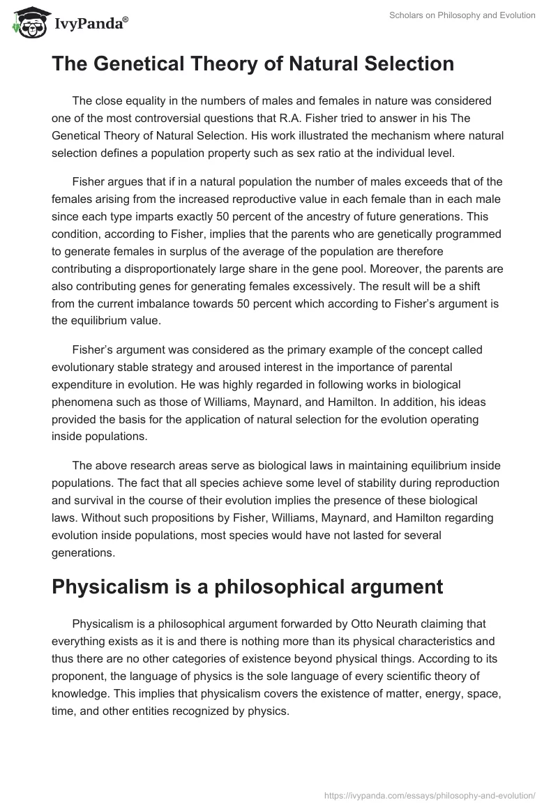 Scholars on Philosophy and Evolution. Page 2