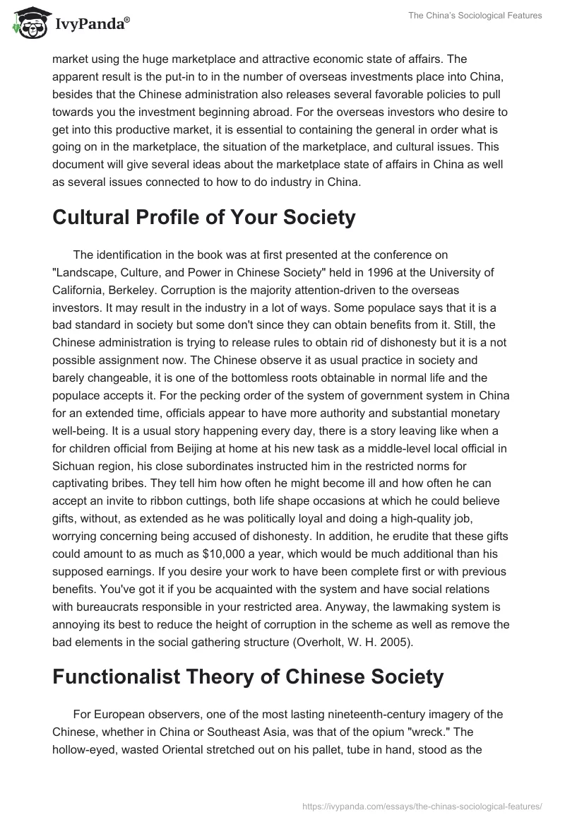 The China’s Sociological Features. Page 2