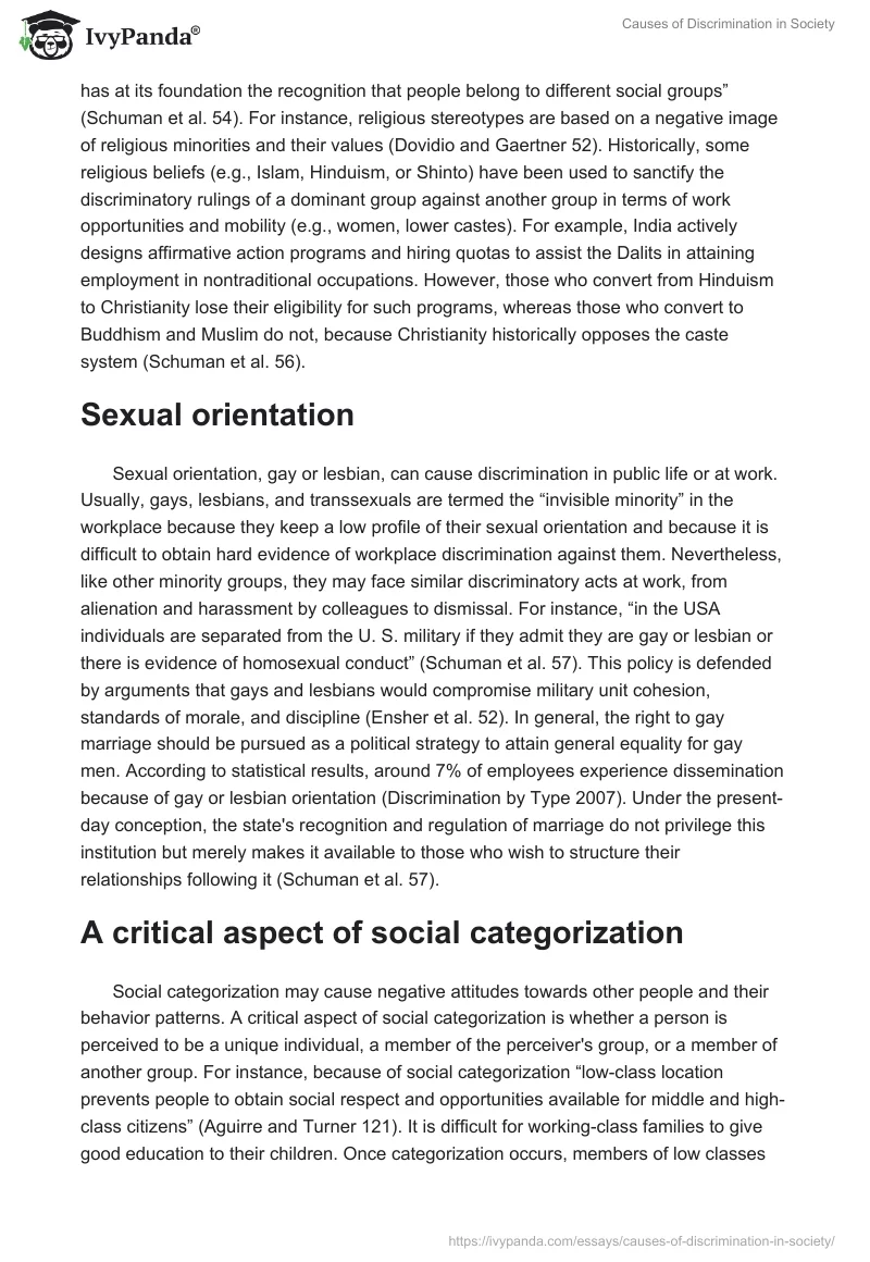Causes of Discrimination in Society. Page 3