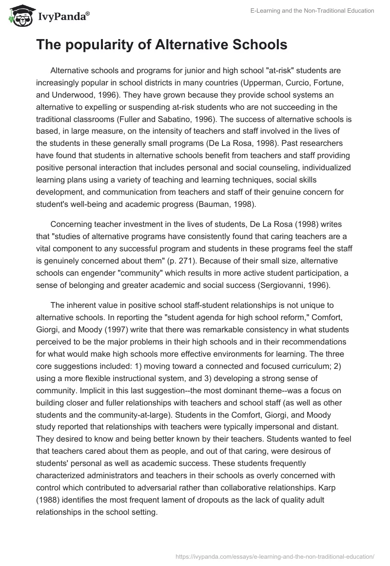 E-Learning and the Non-Traditional Education. Page 4