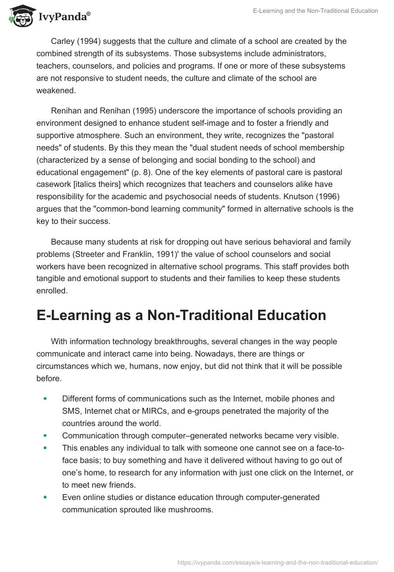 E-Learning and the Non-Traditional Education. Page 5