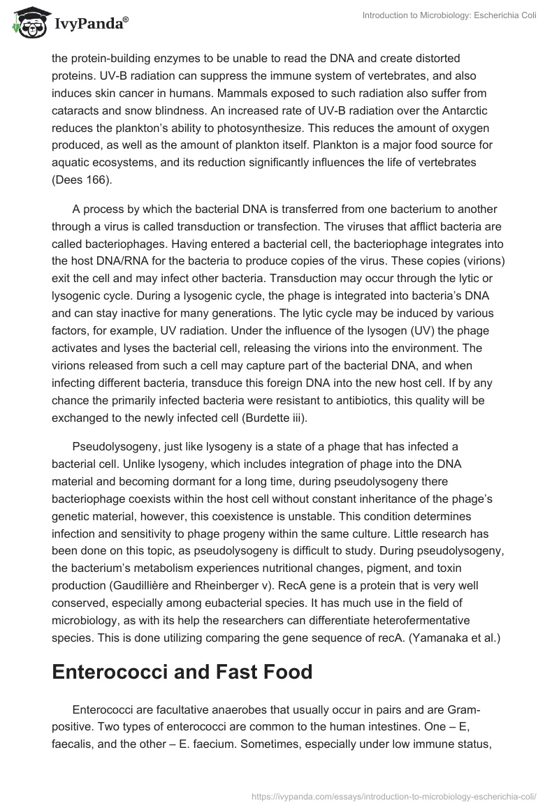 Introduction to Microbiology: Escherichia Coli. Page 4