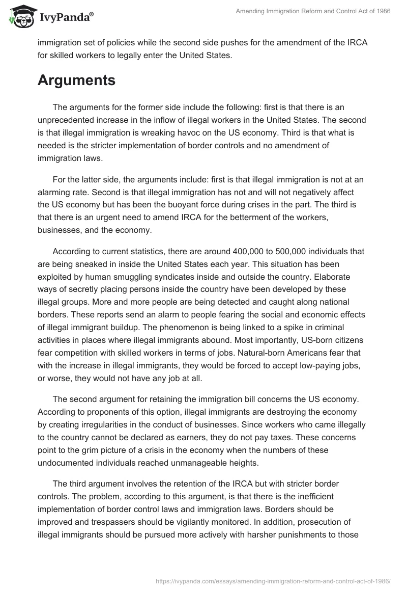 Amending Immigration Reform and Control Act of 1986. Page 2