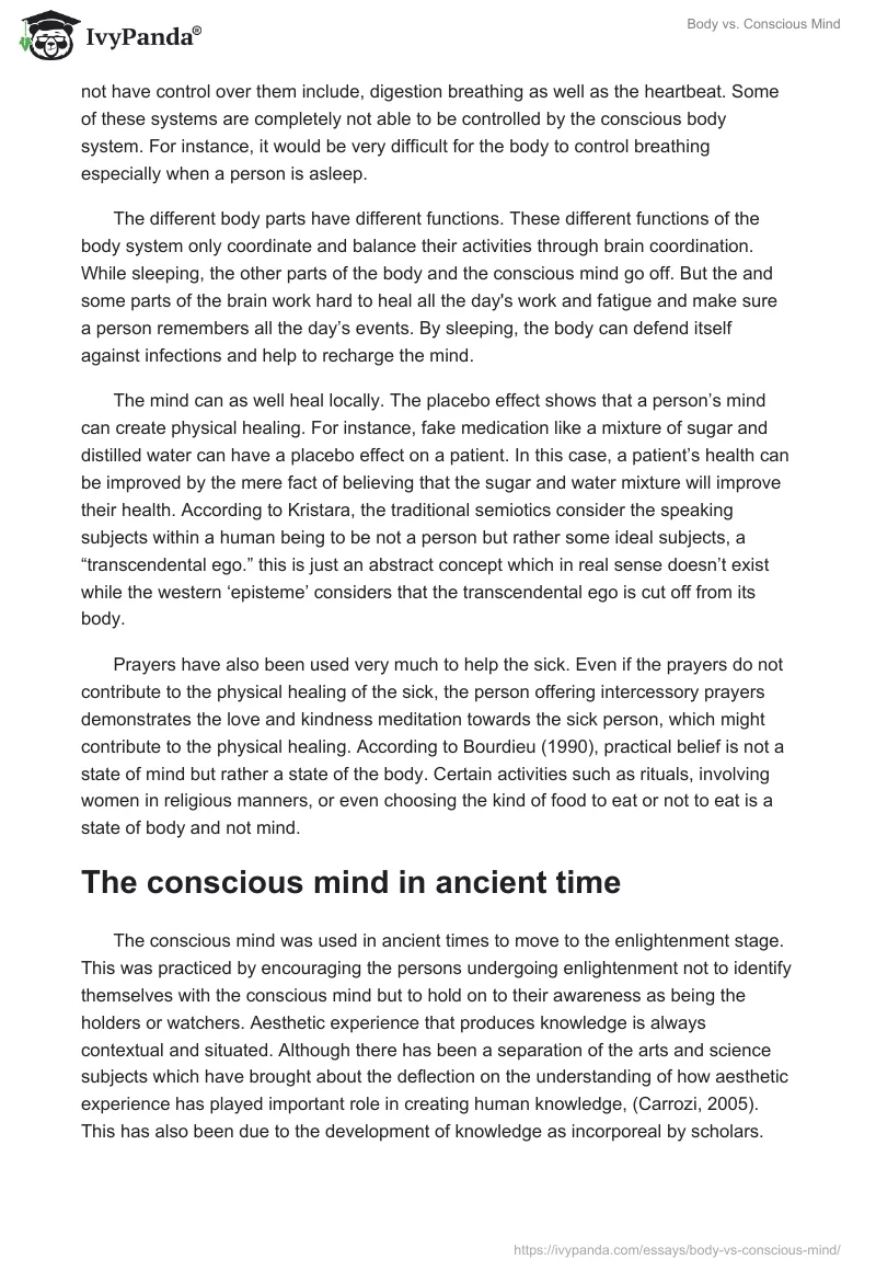 Body vs. Conscious Mind. Page 3