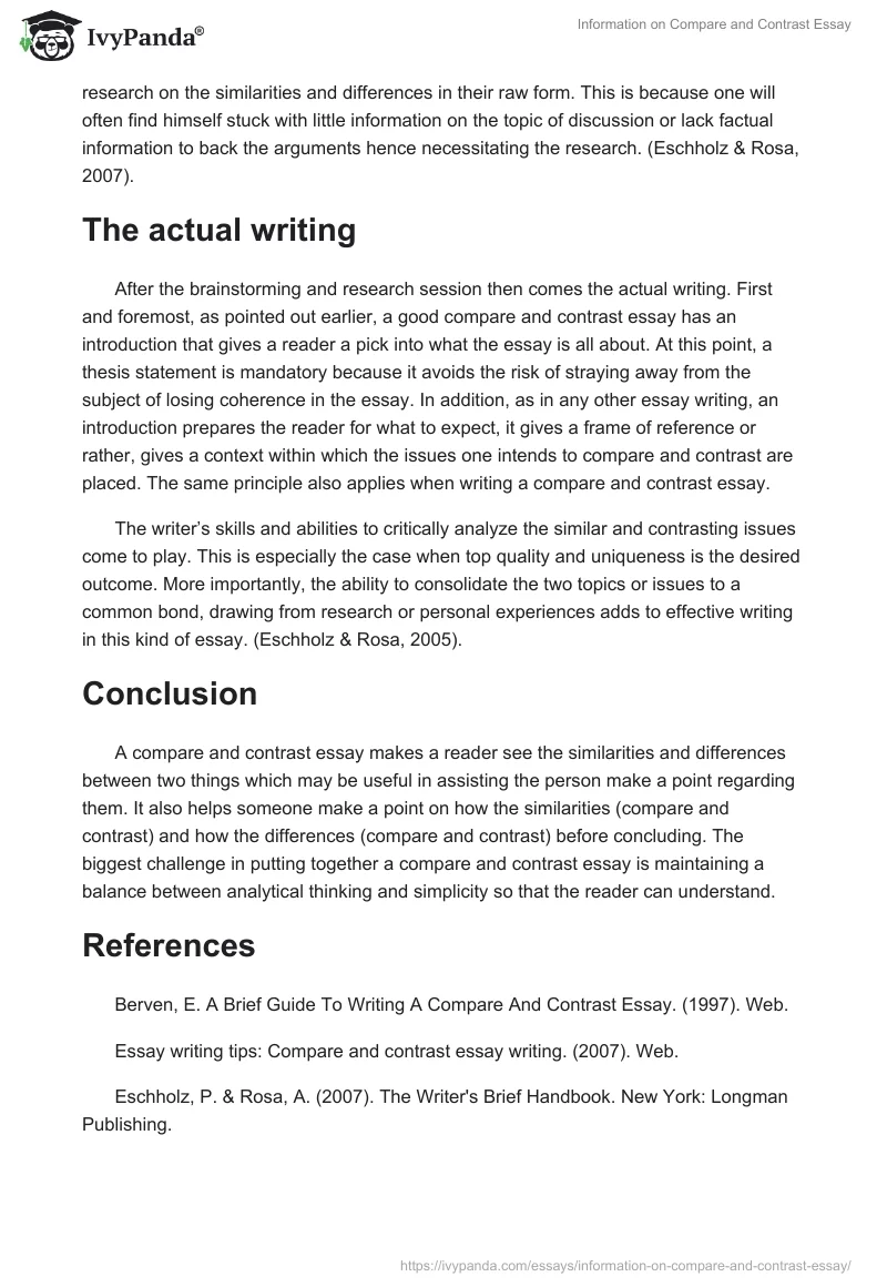 Information on Compare and Contrast Essay. Page 2