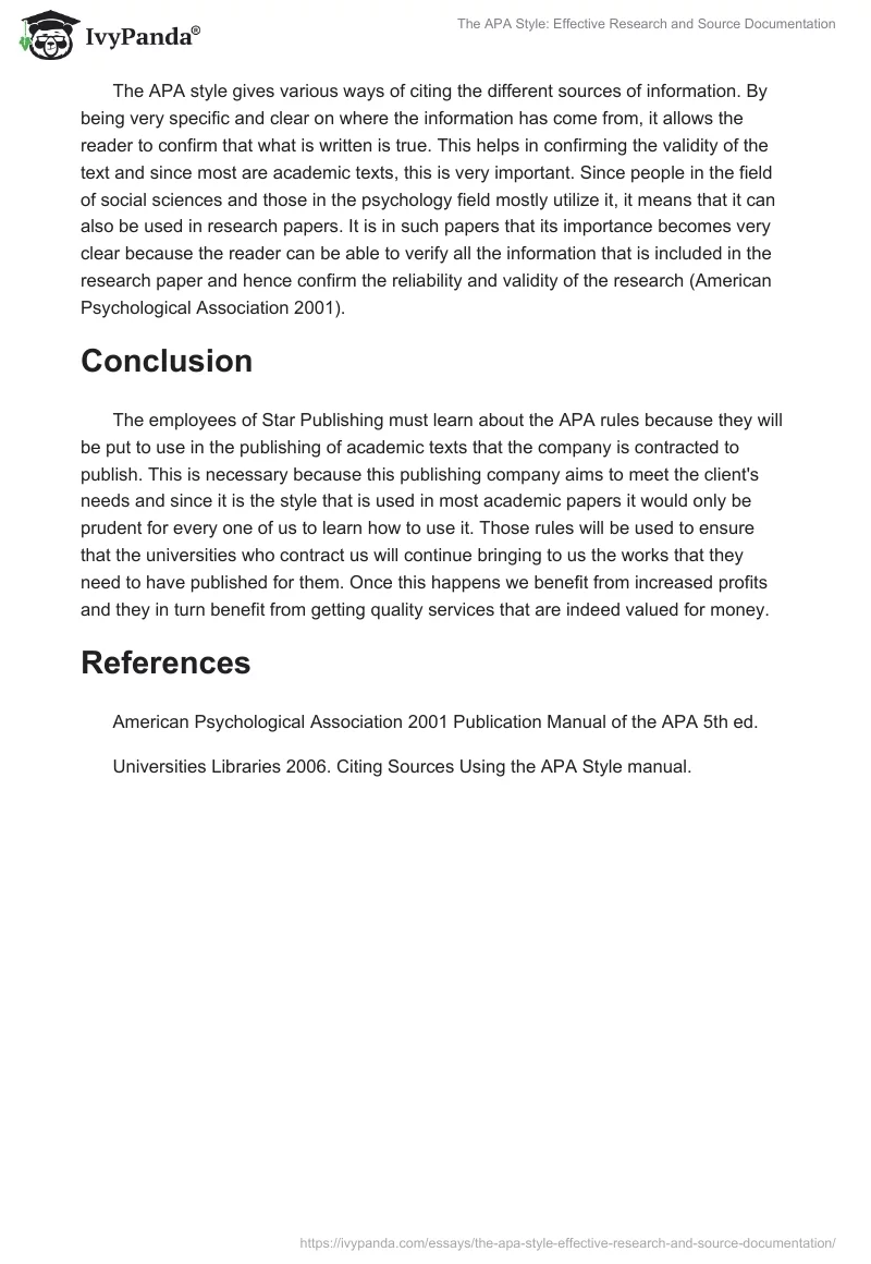 The APA Style: Effective Research and Source Documentation. Page 2