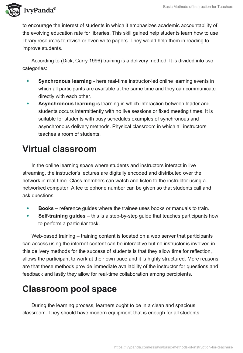 Basic Methods of Instruction for Teachers. Page 2