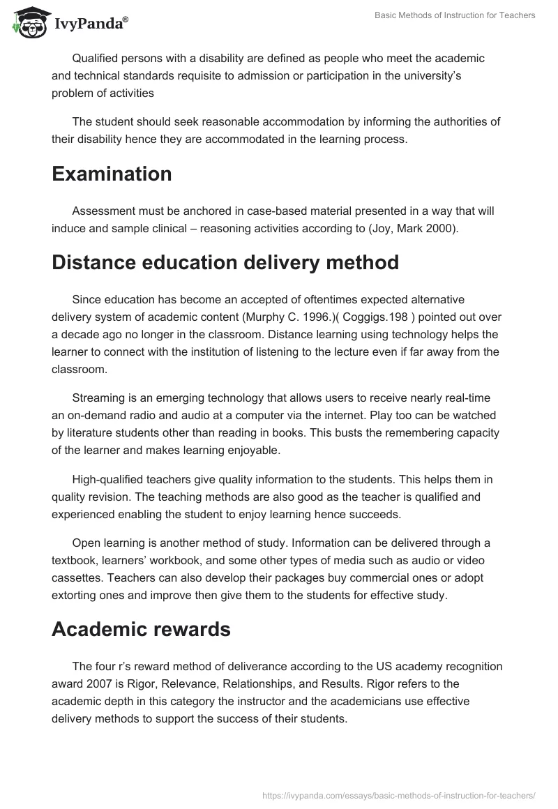 Basic Methods of Instruction for Teachers. Page 3
