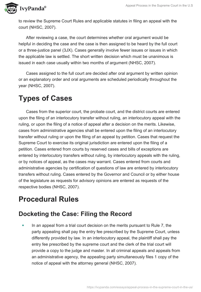 Appeal Process in the Supreme Court in the U.S. Page 2