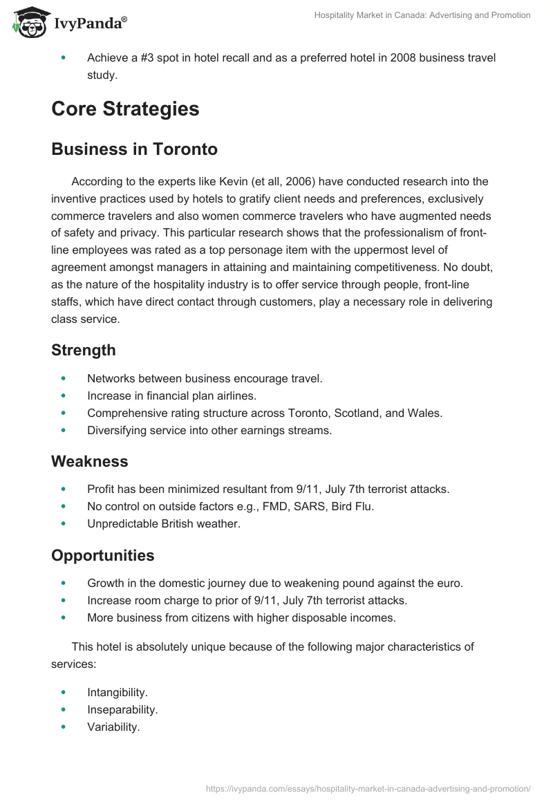 Hospitality Market in Canada: Advertising and Promotion. Page 2