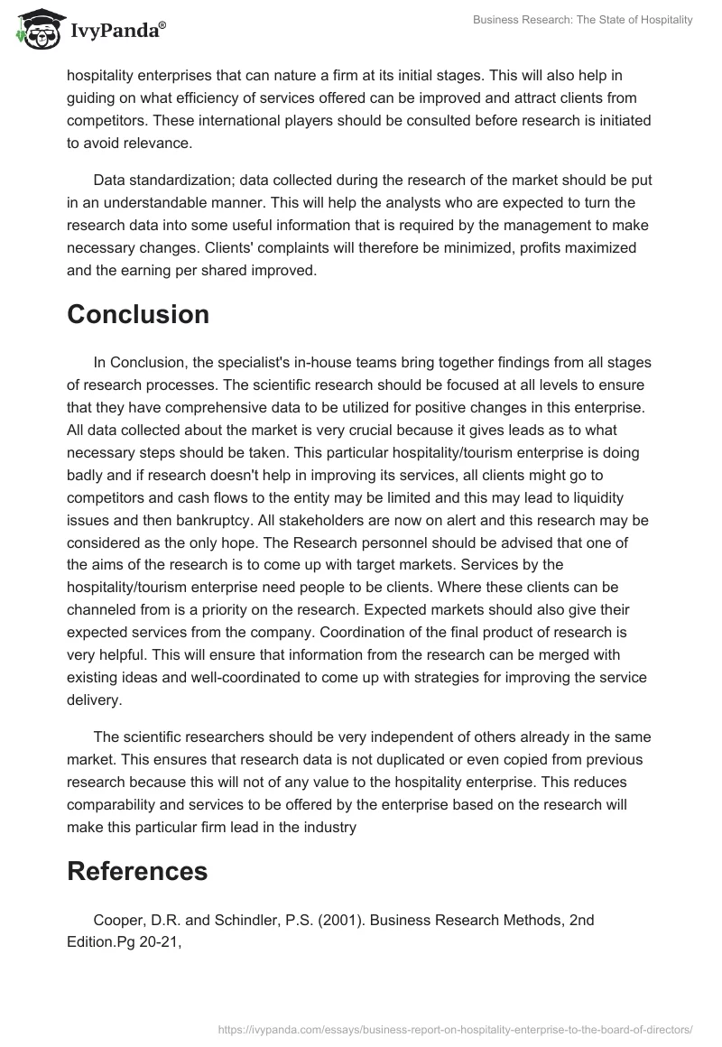 Business Research: The State of Hospitality. Page 5