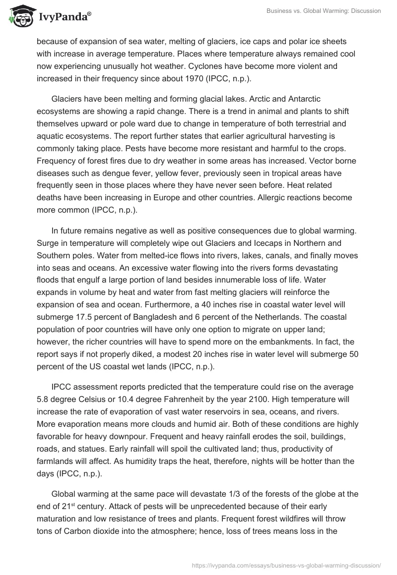 Business vs. Global Warming: Discussion. Page 2