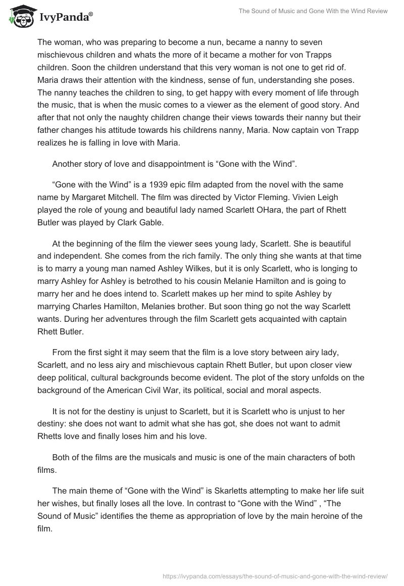 The Sound of Music and Gone With the Wind Review. Page 2