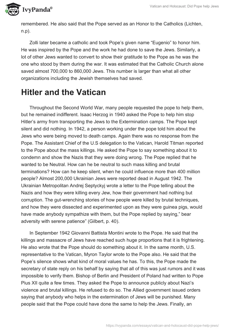 Vatican and Holocaust: Did Pope help Jews. Page 4