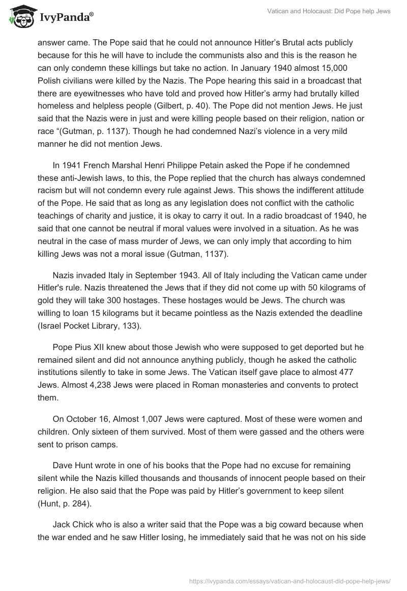 Vatican and Holocaust: Did Pope help Jews. Page 5