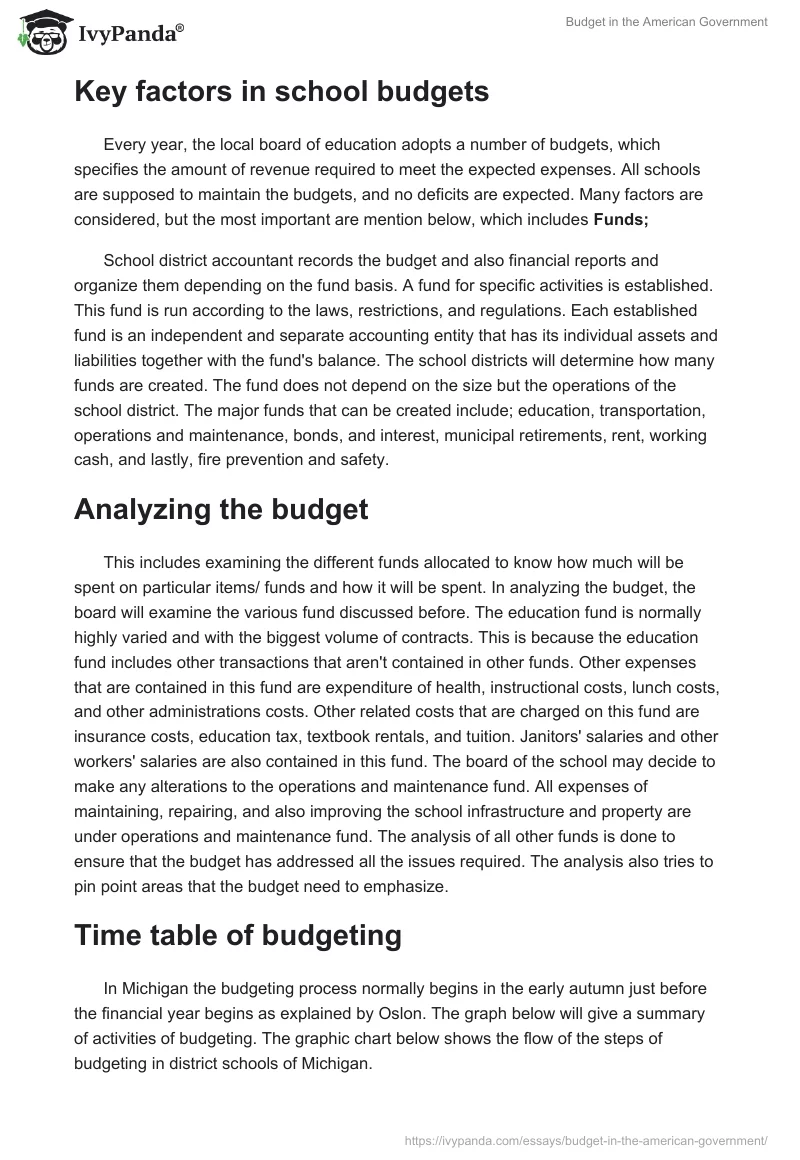 Budget in the American Government. Page 5